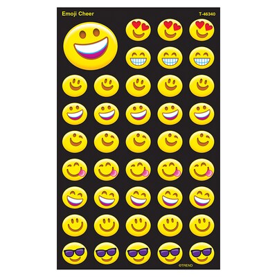 TREND Emoji Cheer superShapes Stickers, Large, Yellow, 336/Pack, 6 Packs (T-46340-6)