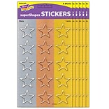 TREND I ? Metal Stars superShapes Stickers, Large, Assorted Colors, 120/Pack, 6 Packs (T-46354-6)