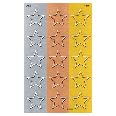 TREND I ? Metal Stars superShapes Stickers, Large, Assorted Colors, 120/Pack, 6 Packs (T-46354-6)