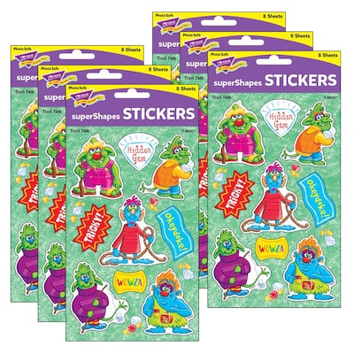 TREND Troll Talk Large superShapes Stickers, 72/Pack, 6 Packs (T-46357-6)
