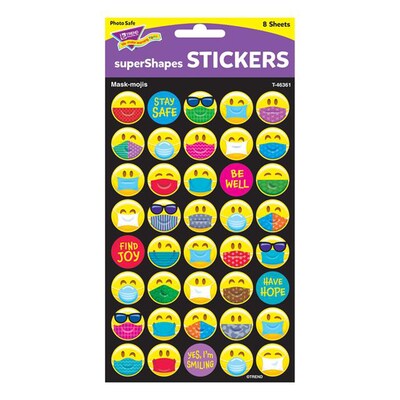 TREND Mask-mojis Large superShapes Stickers, 320/Pack, 6 Packs (T-46361-6)