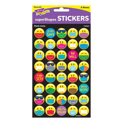 TREND Mask-mojis Large superShapes Stickers, 320/Pack, 6 Packs (T-46361-6)