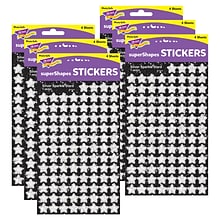 TREND Silver Sparkle Stars superShapes Stickers-Sparkle, 400 Per Pack, 6 Packs (T-46404-6)