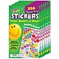 Trend Sparkly Stars, Hearts, & Smiles Sticker Pad, 336/Pack, 6 Packs (T-5005-6)
