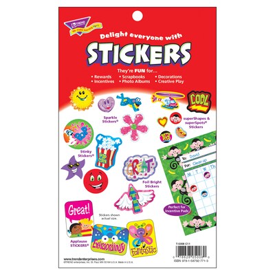 TREND Schooltime Fun Sticker Pad, 738 Sticker Per Pad, Pack of 6 (T-5008-6)