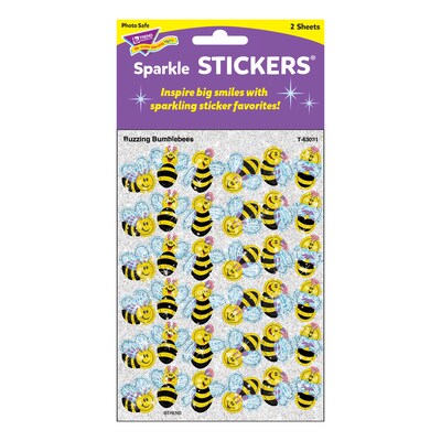 TREND Buzzing Bumblebees Sparkle Stickers®, 72 Per Pack, 12 Packs (T-63031-12)