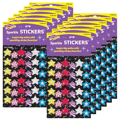 TREND Star Brights Sparkle Stickers®, 72/Pack, 12 Packs (T-6304-12)