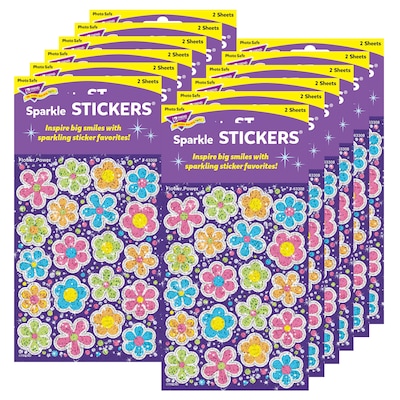 TREND Flower Power Sparkle Stickers®, Large, 40/Pack, 12 Packs (T-63308-12)