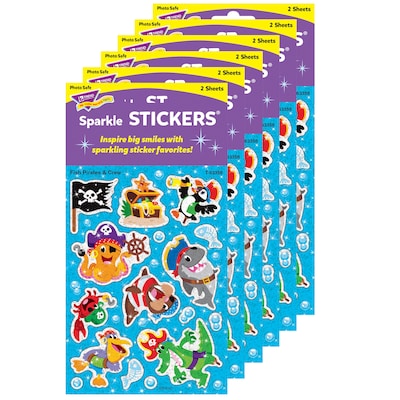 TREND Fish Pirates & Crew Sparkle Stickers®, 32/Pack, 6 Packs (T-63356-6)