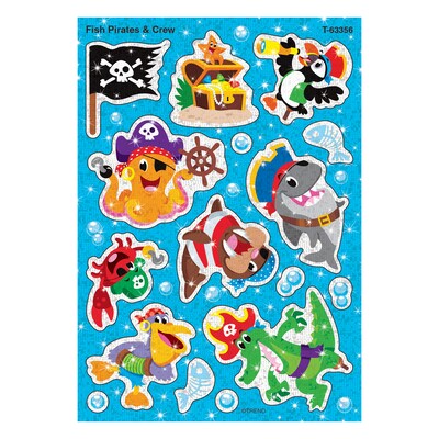 TREND Fish Pirates & Crew Sparkle Stickers®, 32/Pack, 6 Packs (T-63356-6)