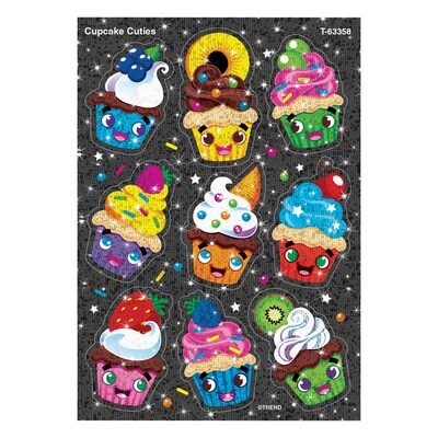 TREND Cupcake Cuties Sparkle Stickers®, 18/Pack, 6 Packs (T-63358-6)