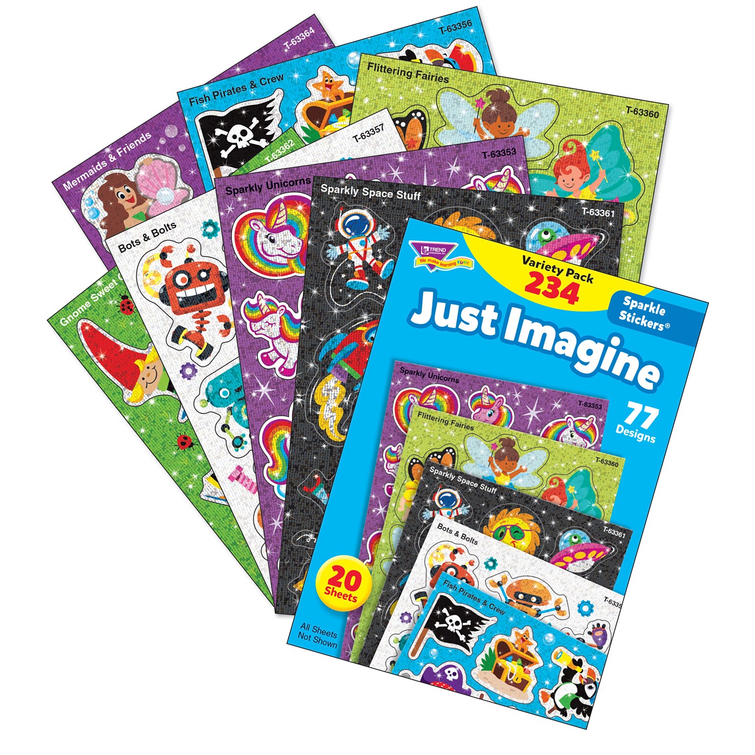 TREND Just Imagine Sparkle Stickers® Variety Pack , 234 Pack (T-63911)