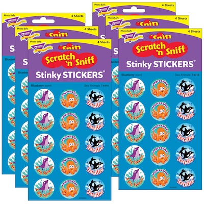 TREND Sea Animals/Blueberry Stinky Stickers®, 60 Per Pack, 6 Packs (T-6416-6)