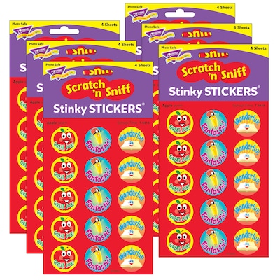 TREND School Time/Apple Stinky Stickers®, 60 Per Pack, 6 Packs (T-6418-6)