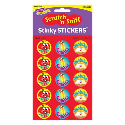 TREND School Time/Apple Stinky Stickers®, 60 Per Pack, 6 Packs (T-6418-6)