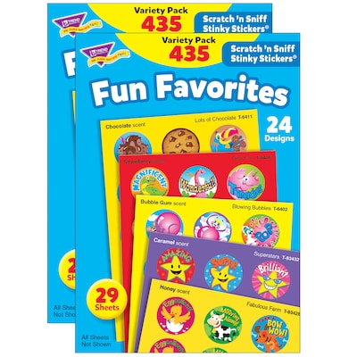 TREND Fun Favorites Stinky Stickers Variety Pack, 435 Per Pack, 2 Packs (T-6491-2)