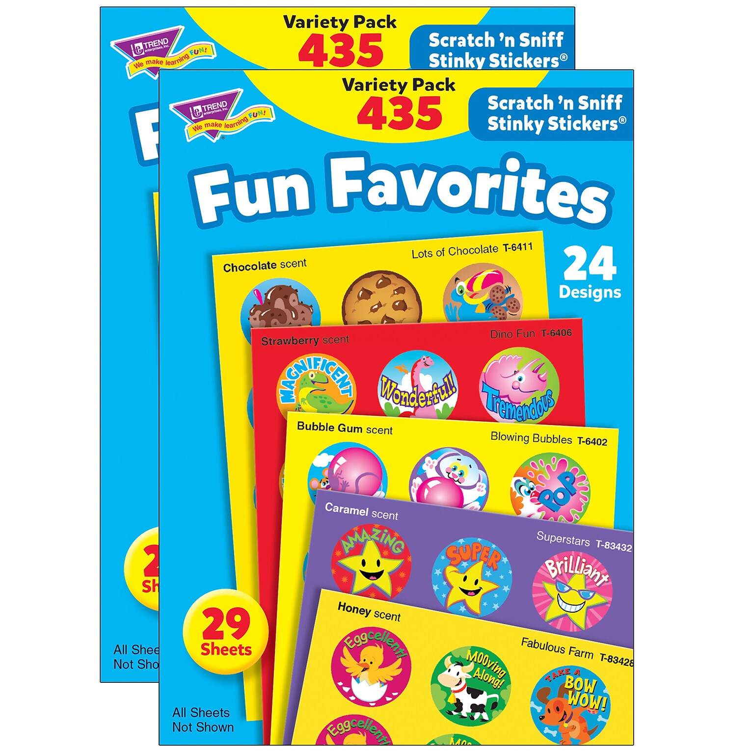 TREND Fun Favorites Stinky Stickers Variety Pack, 435 Per Pack, 2 Packs (T-6491-2)