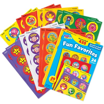 TREND Fun Favorites Stinky Stickers Variety Pack, 435 Per Pack, 2 Packs (T-6491-2)