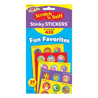 TREND Fun Favorites Stinky Stickers Variety Pack, 435 Per Pack, 2 Packs (T-6491-2)