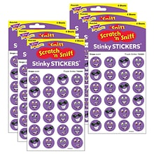 TREND Purple Smiles/Grape Stinky Stickers, 96 Per Pack, 6 Packs (T-83205-6)