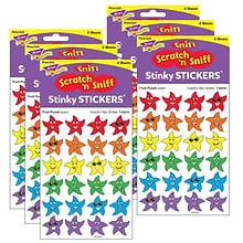 TREND Colorful Star Smiles/Fruit Punch Stinky Stickers, 96 Per Pack, 6 Packs (T-83216-6)