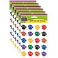 Teacher Created Resources Colorful Paw Print Stickers Valu-Pak, 260 Pieces Per Pack, 6 Packs (TCR4973-6)