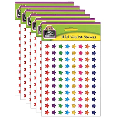 Teacher Created Resources Mini Smiley Stars Valu-Pak Stickers, 1144 Per Pack, 6 Packs (TCR5141-6)