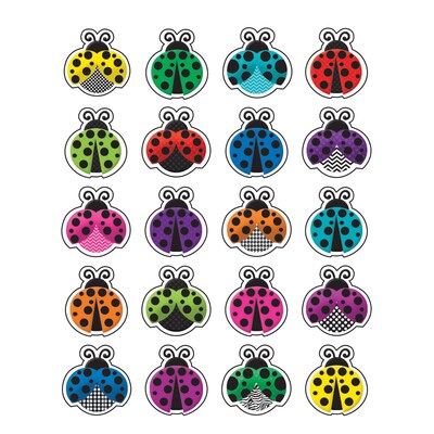 Teacher Created Resources Colorful Ladybugs Stickers, 120 Per Pack, 12 Packs (TCR5462-12)