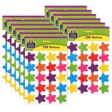 Teacher Created Resources Bright Stars Stickers (die cut star shape), 120 Per Pack, 12 Packs (TCR579