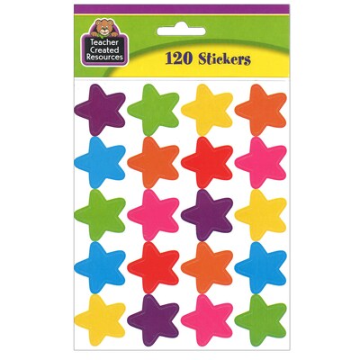 Teacher Created Resources Bright Stars Stickers (die cut star shape), 120 Per Pack, 12 Packs (TCR5796-12)