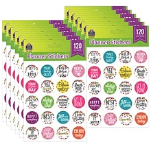 Teacher Created Resources Confetti Words to Inspire Stickers, 120 Stickers Per Pack, 12 Packs (TCR59