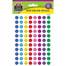 Teacher Created Resources® Mini Happy Face Stickers Valu-Pak, Multi Color, 1,144 Per Pack, 6 Packs (