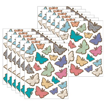 Teacher Created Resources® Home Sweet Classroom Butterflies Stickers, 120/Pack, 12 Packs (TCR8561-12