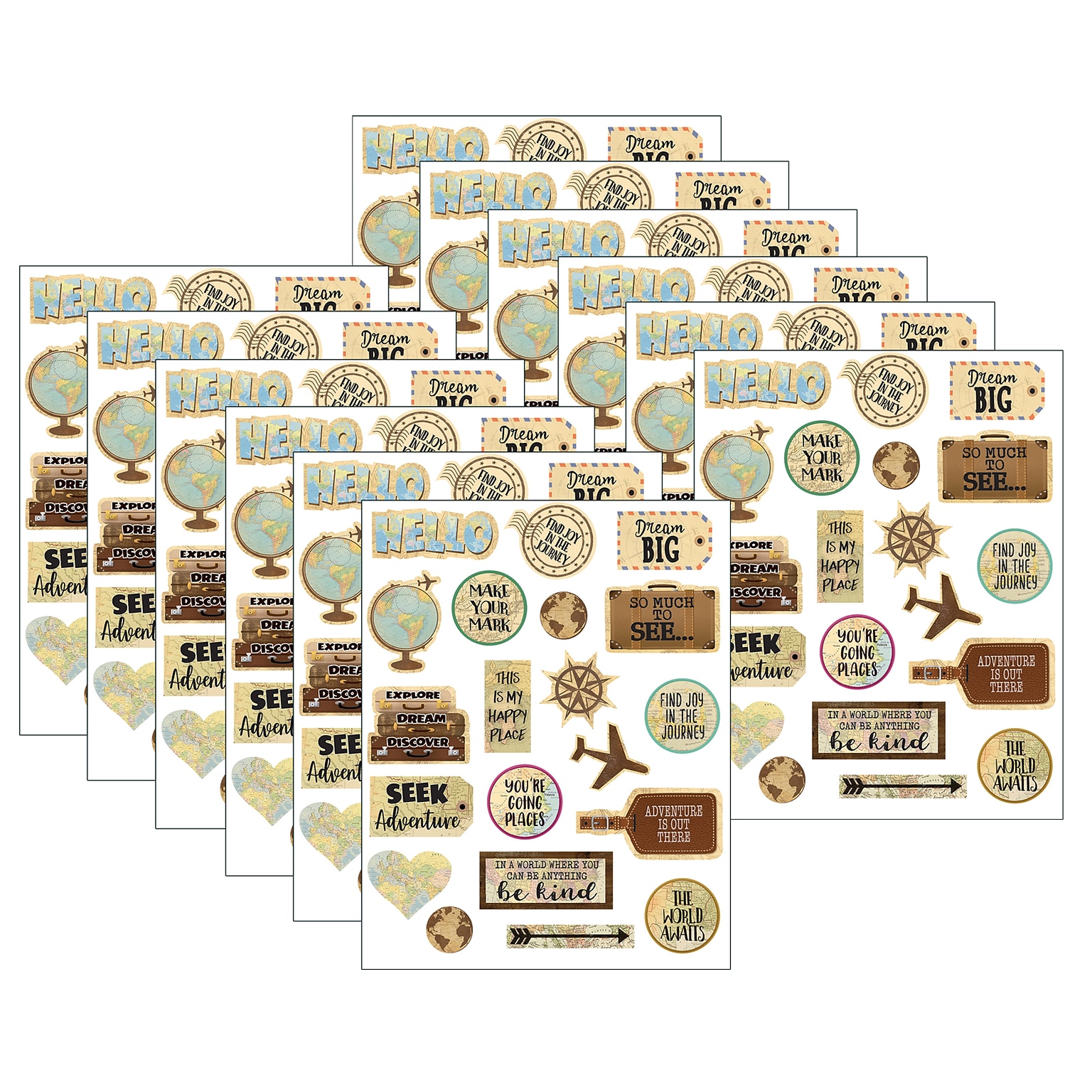 Teacher Created Resources® Travel the Map Stickers, 120/Pack, 12 Packs (TCR8573-12)