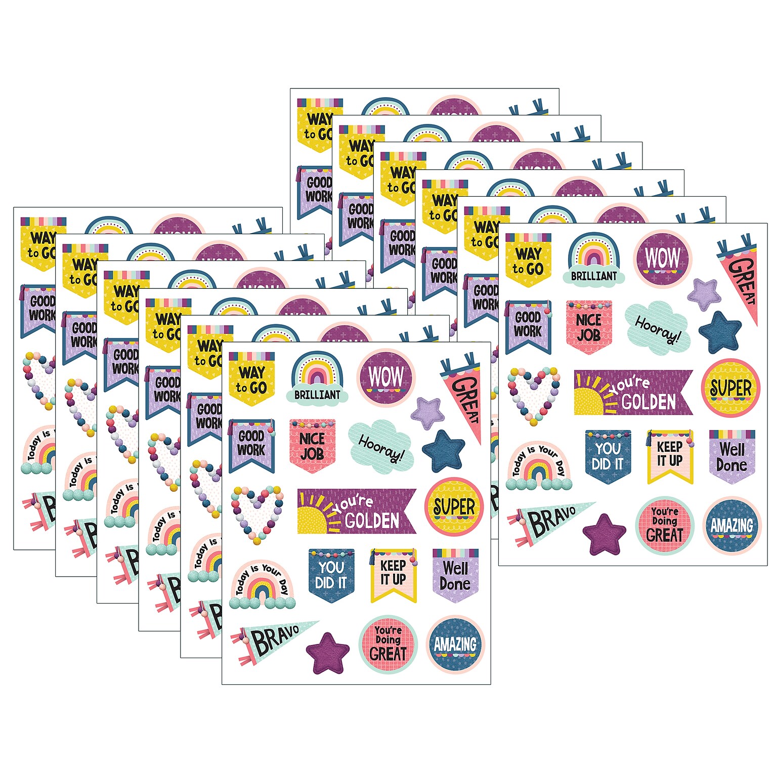 Teacher Created Resources® Oh Happy Day Stickers, 120/Pack, 12 Packs (TCR9054-12)