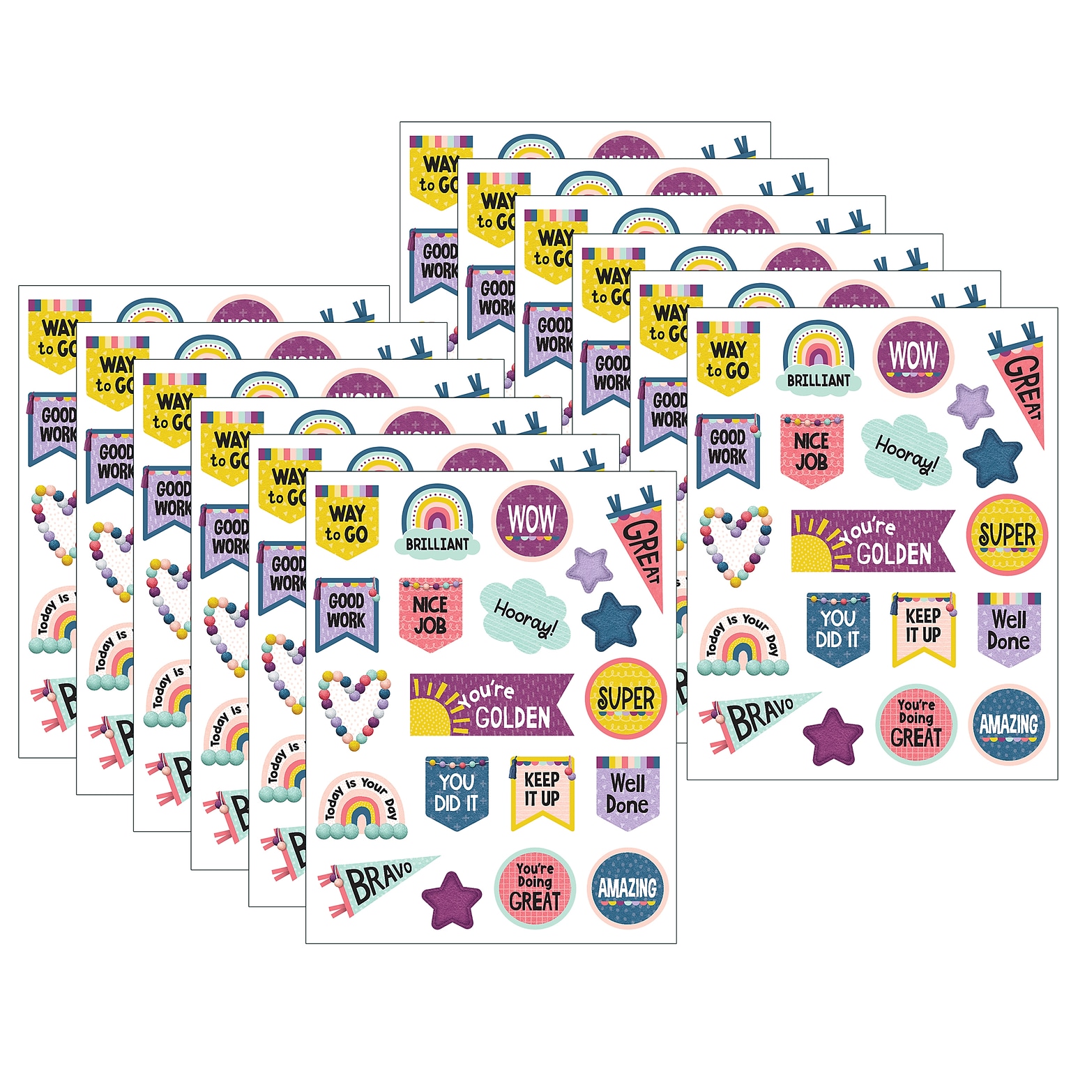 Teacher Created Resources® Oh Happy Day Stickers, 120/Pack, 12 Packs (TCR9054-12)