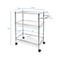 Mount-It! 3-Shelf Metal Mobile Utility Cart with Lockable Wheels, Silver (MI-7860)