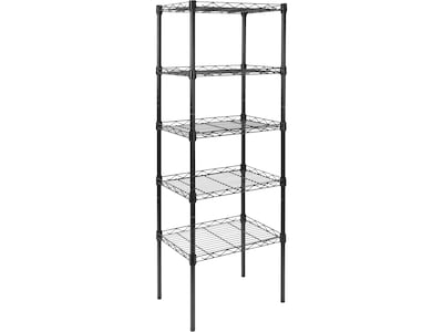 FlipShelf Black 3 Tier Metal Narrow Shelving Unit