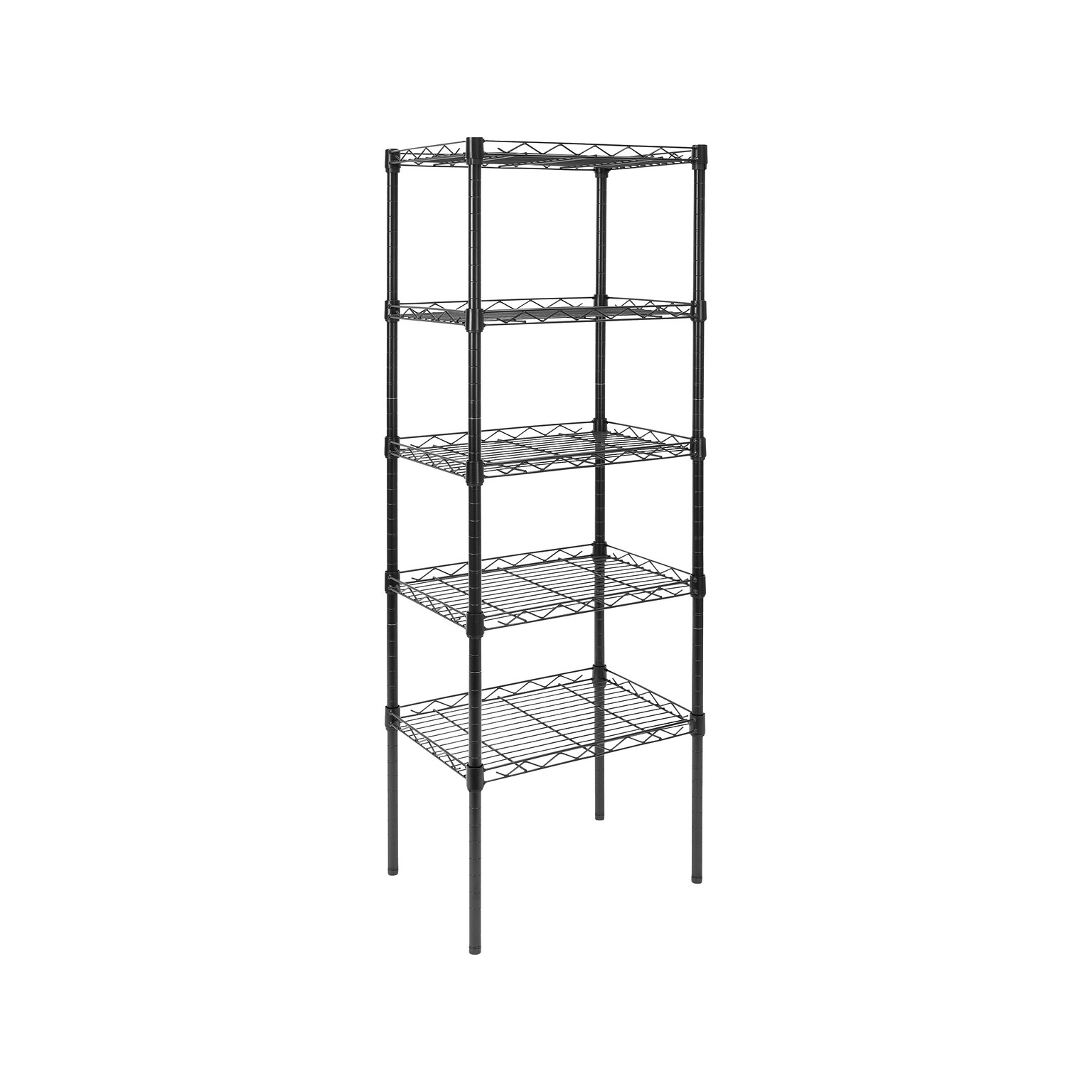 Mount-It! 5-Tier Metal Shelving Unit, 17, Black (MI-7861)