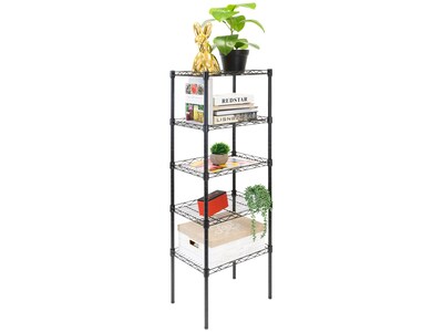 Mount-It! 5-Tier Metal Shelving Unit, 17", Black (MI-7861)