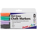 Pentel Black, Green, Orange, & Violet Chisel Tip Wet Erase Markers, 4/Pkg (SMW26PC-M1)