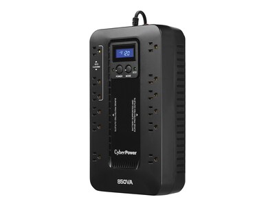CyberPower Ecologic Series 850VA 12-Outlet UPS, Black (EC850LCD)