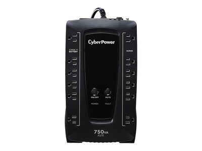 CyberPower AVR Series 750VA UPS, 12-Outlet, Black (AVRG750U)