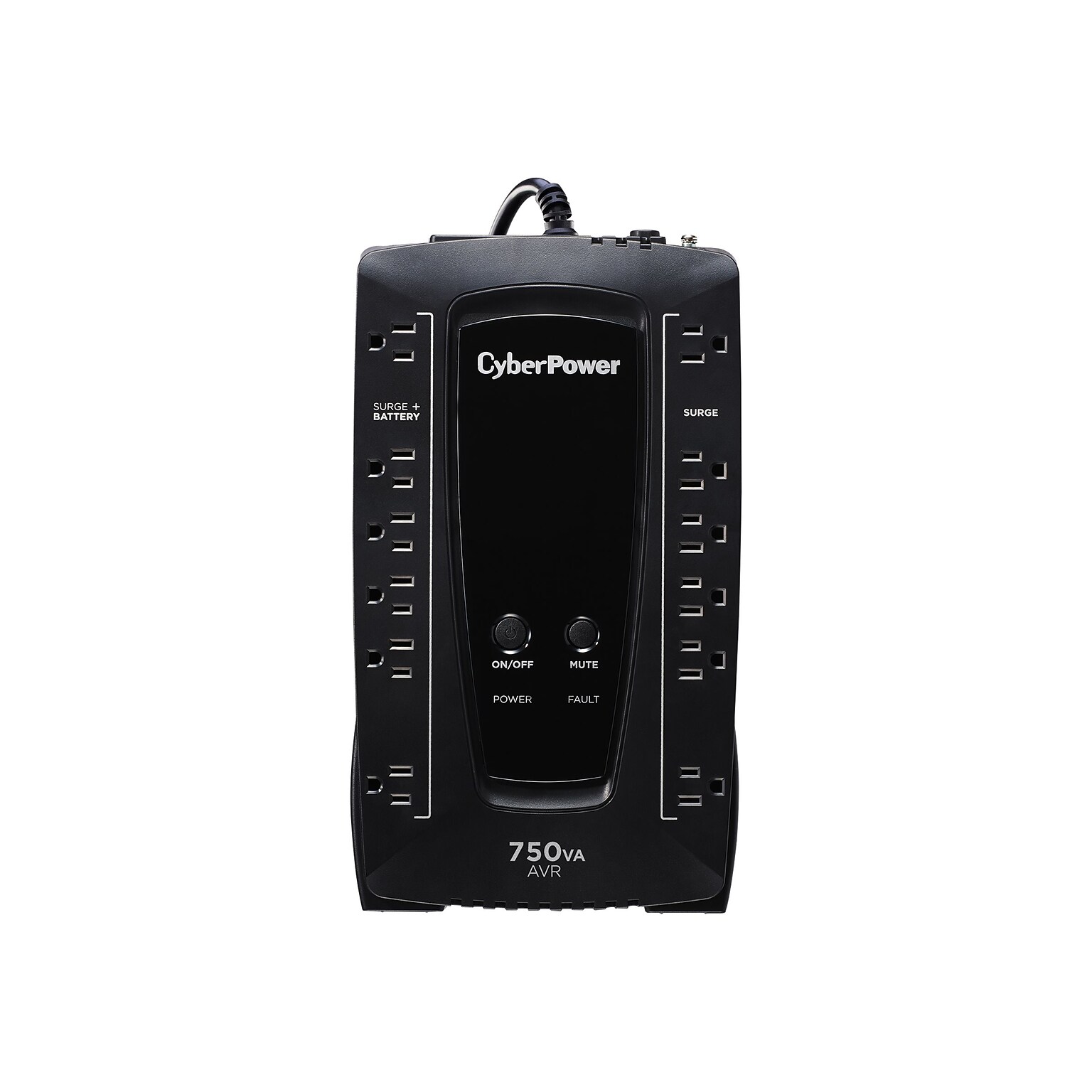 CyberPower AVR Series 750VA UPS, 12-Outlet, Black (AVRG750U)