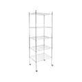 Mount-It! 5-Tier Metal Shelving Unit with Wheels, 24, Silver (MI-7862)