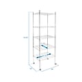 Mount-It! 5-Tier Metal Shelving Unit with Wheels, 24, Silver (MI-7862)