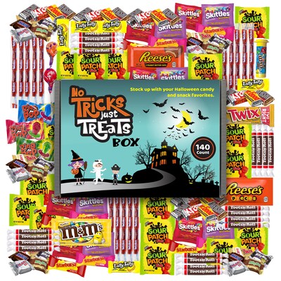 No Tricks, Just Treats Halloween Snack Box, 140/Box (700-00084)