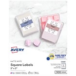 Avery Easy Peel Laser/Inkjet Print-to-the-Edge Specialty Labels, 2 x 2, White, 300 Labels Per Pack
