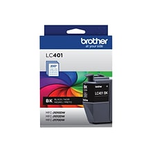 Brother LC401 Black Standard Yield Ink Cartridge, Prints Up to 200 Pages (LC401BKS)