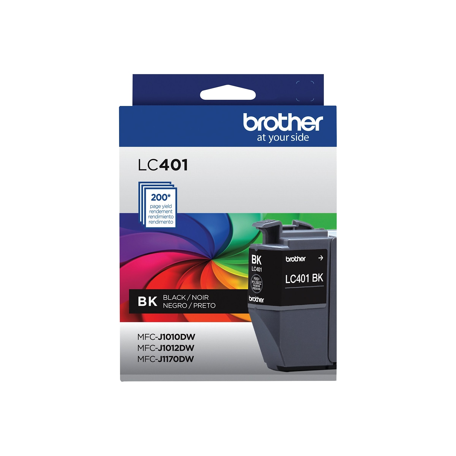 Brother LC401 Black Standard Yield Ink Cartridge, Prints Up to 200 Pages (LC401BKS)